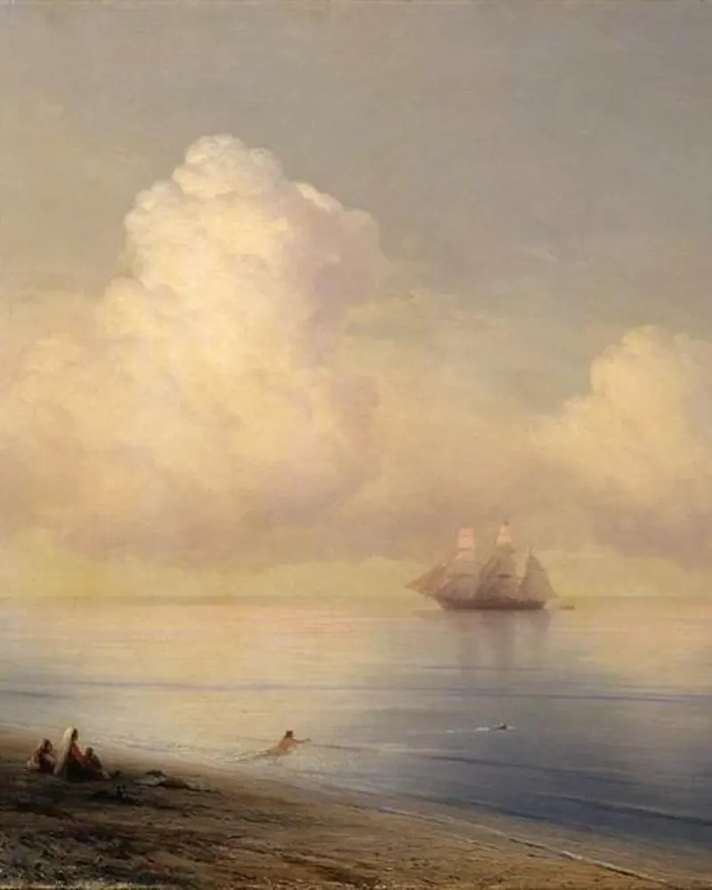 Reprodução do quadro Mares Calmos, de Ivan Aivazovsky
